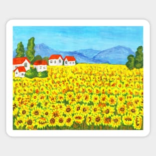 Field with sunflowers Sticker